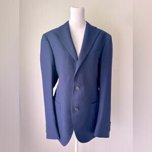 Latorre 100% Wool Navy Blue & Black Gingham Print Unisex Single Breasted Blazer